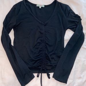 Black drawstring top